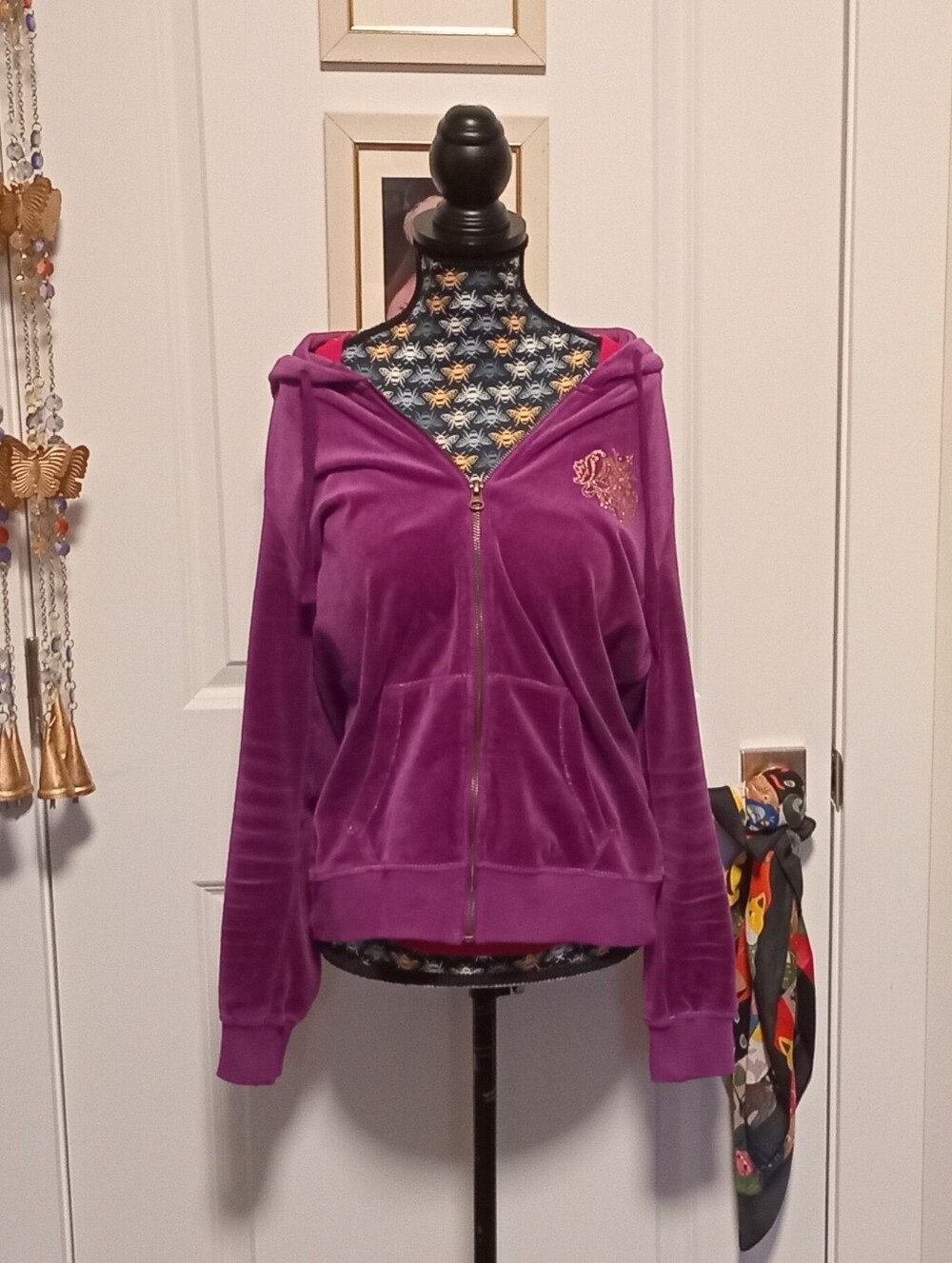 Vintage 2000s purple and gold ANGEL Bossini zip-up hoodie